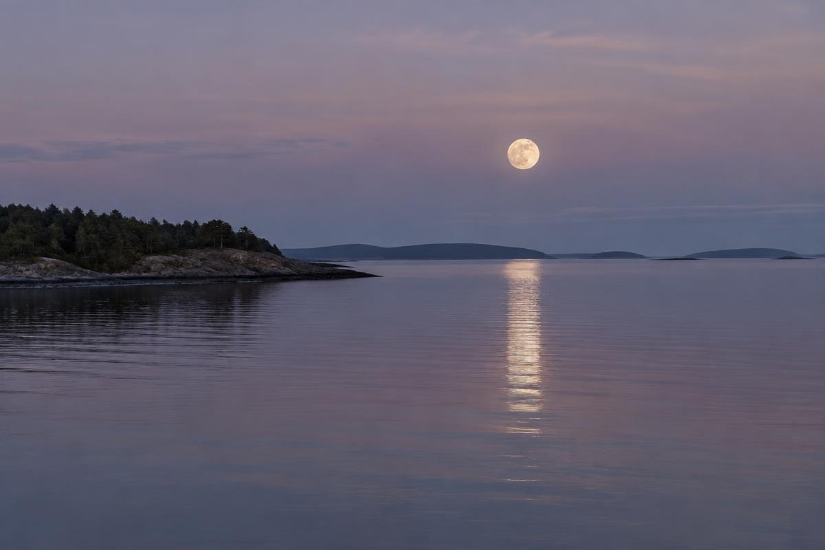Månsken över ett stilla hav